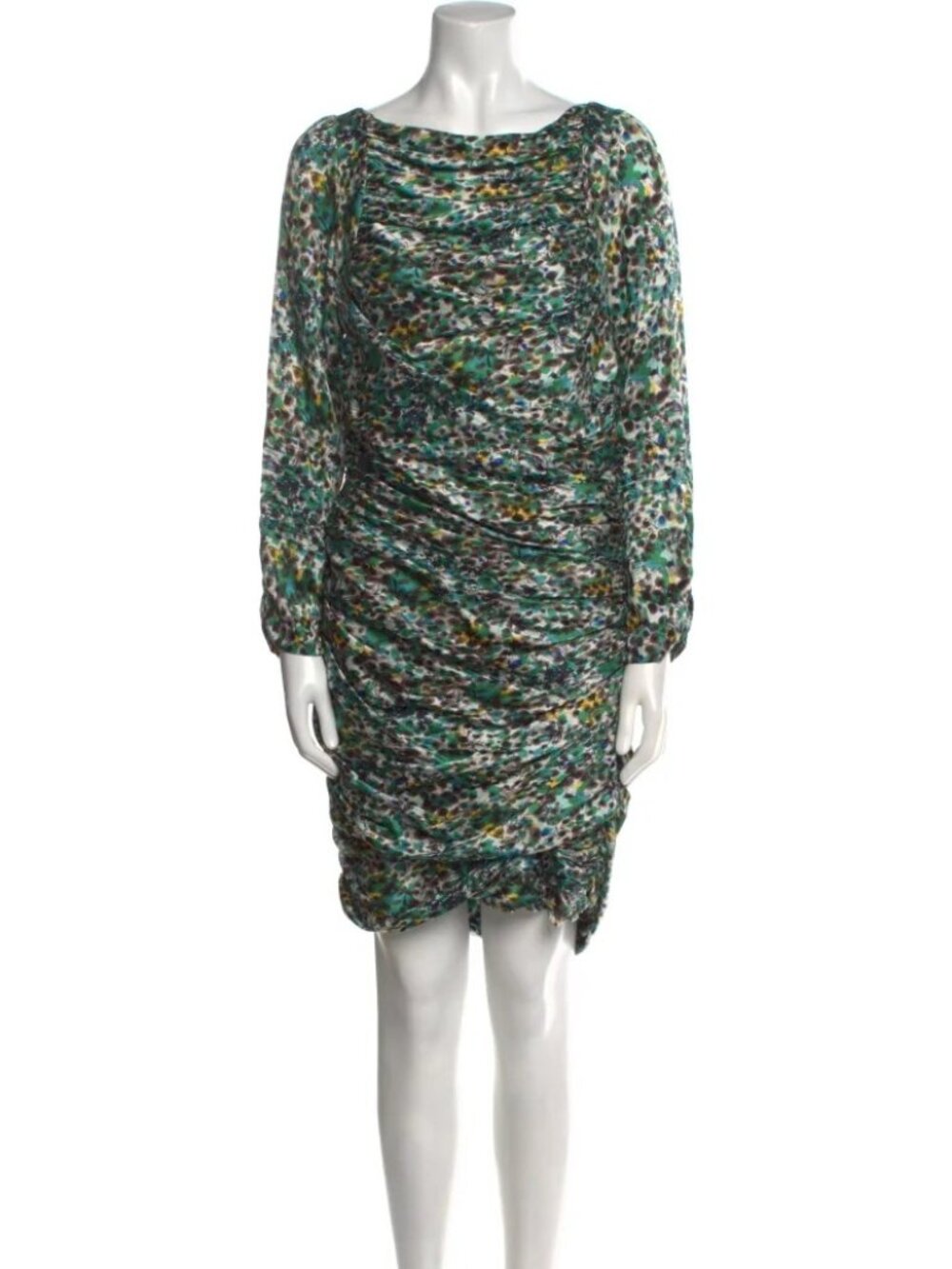 DVF Diane von Furstenberg Keena 100% Silk Floral Ruched Mini Dress